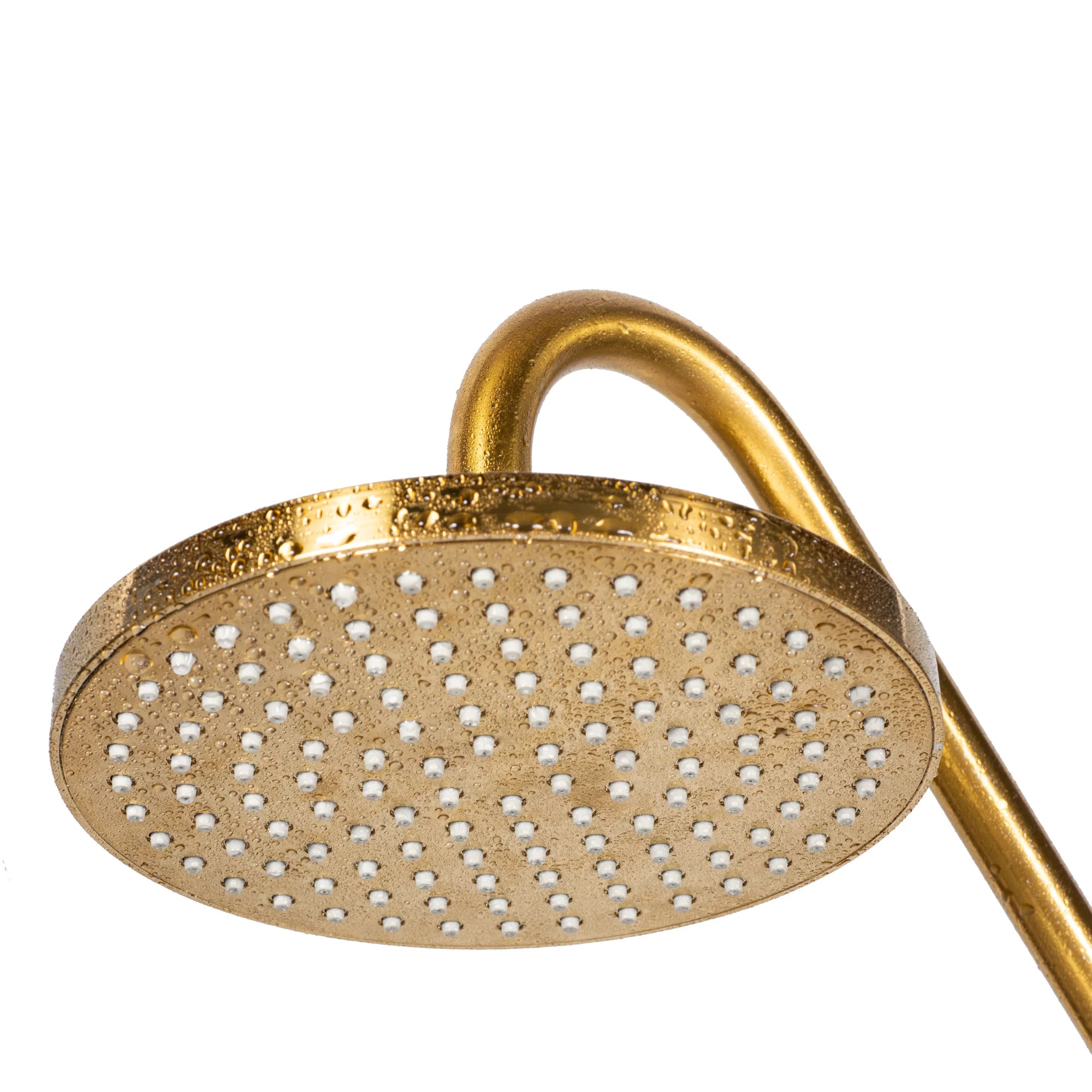 Kauai III Shower System with 8" Rain Showerhead, 5-Function Hand Shower, Adjustable Slide Bar and Soap Dish, Brushed Gold Finish V276
