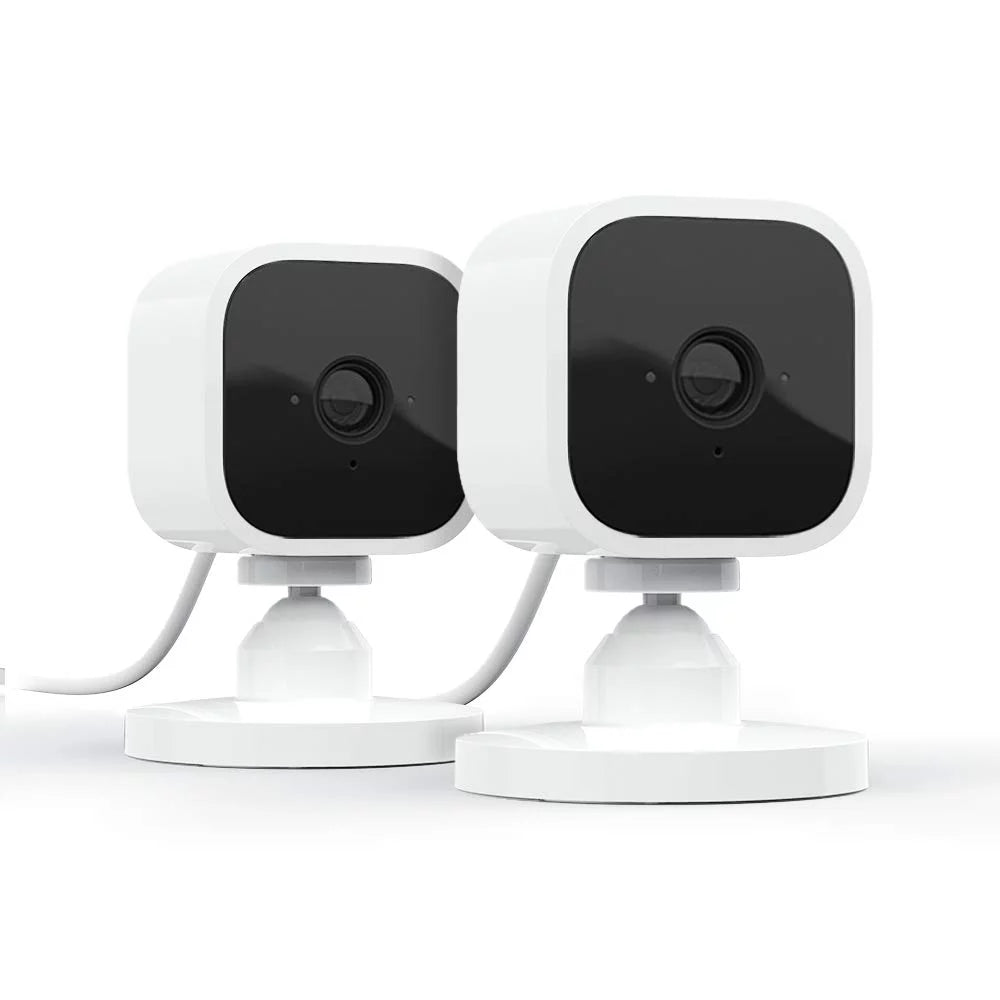 Blink_Mini – Compact Indoor Plug-in Smart Security Camera, 1080 HD video, Night Vision, Motion Detection, Two-Way Audio – 2 Camera Pack