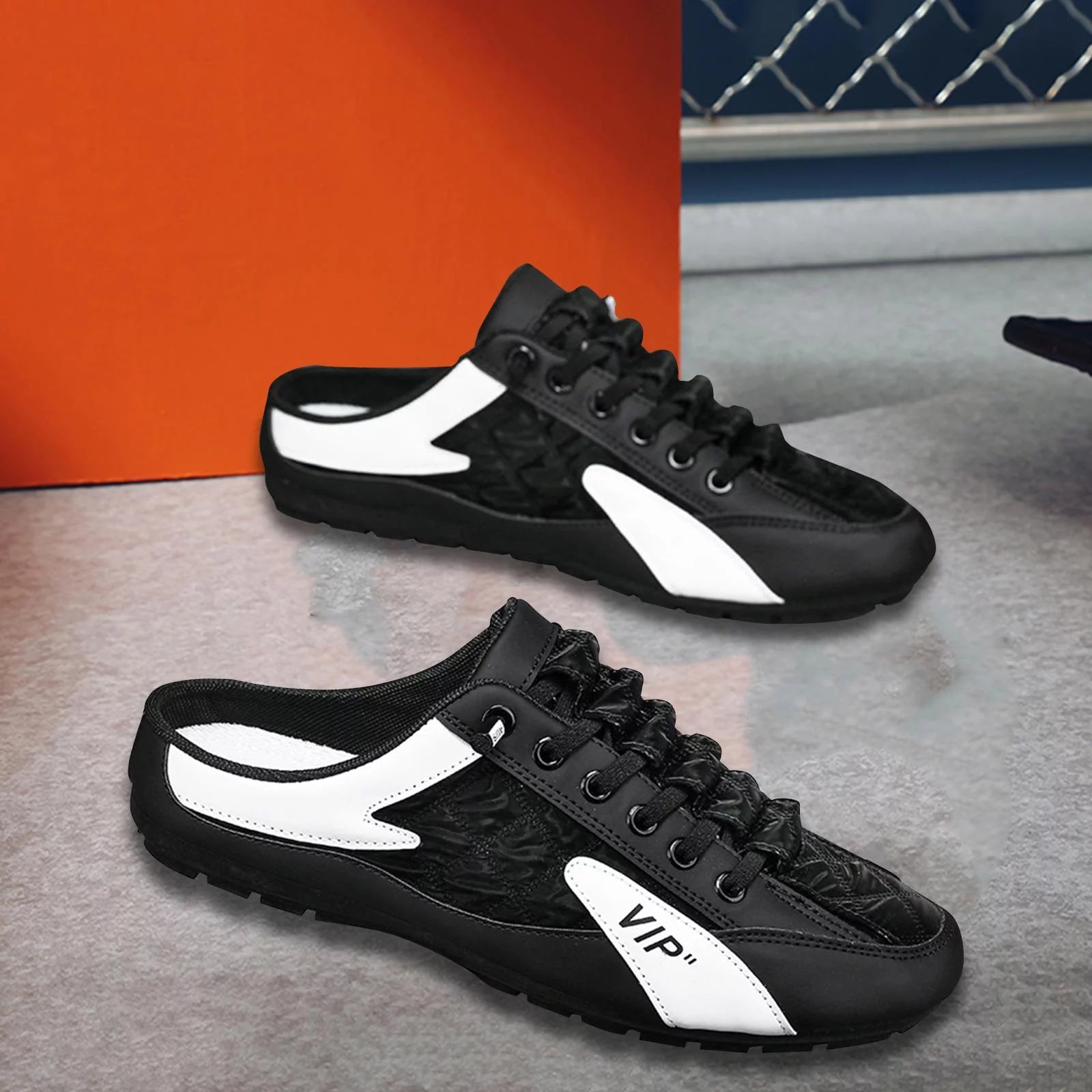 Men Slip-On Mule Sneakers Lightweight Casual Loafers Q264