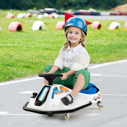 Electric Drifting Go Kart for Kids, 24V Ride On Drift Car with 360° Spin K189