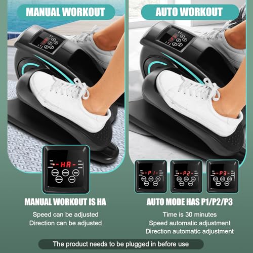 Under Desk Elliptical Machine - Quiet Pedal Exerciser for Seniors, Office & Home, Low-Impact Seated Leg Workout Equipment U896385