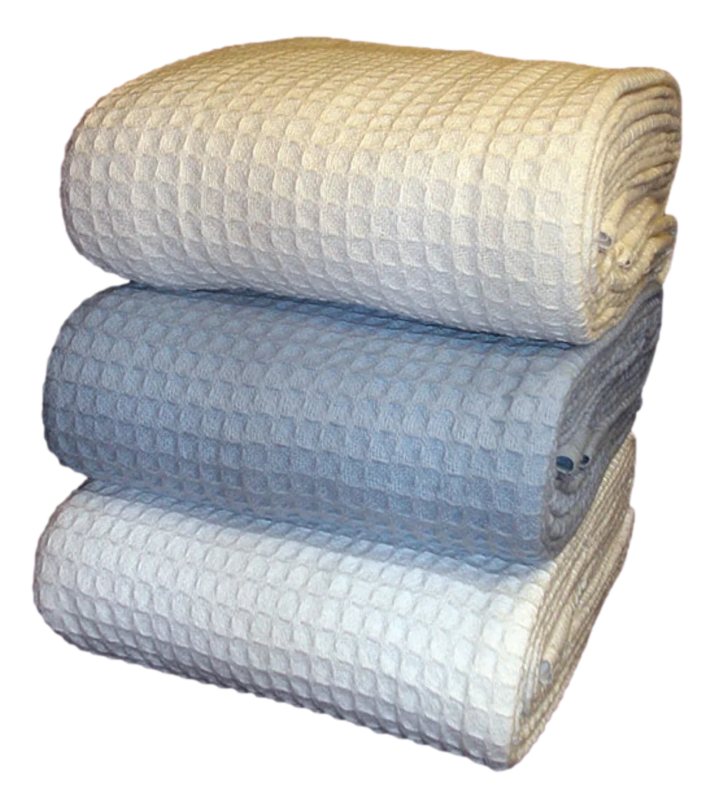 Honeycomb Thermal Waffle Blanket 100% Cotton King White M779