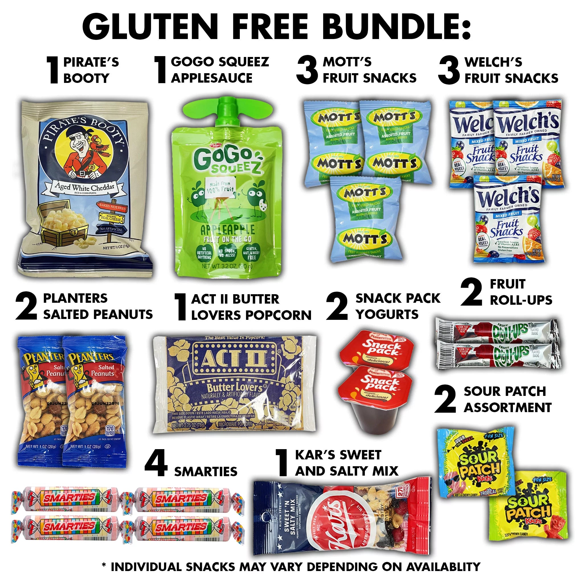 Gluten Free Snack Variety Box with Chips, Fruit Snacks, Applesauce & Popcorn I737033