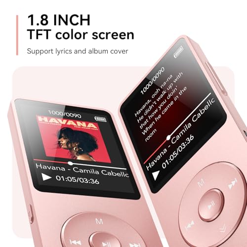 MP3 Player with Bluetooth 5.3, 1.8 Inch Screen, FM Radio, Voice Recorder O744186