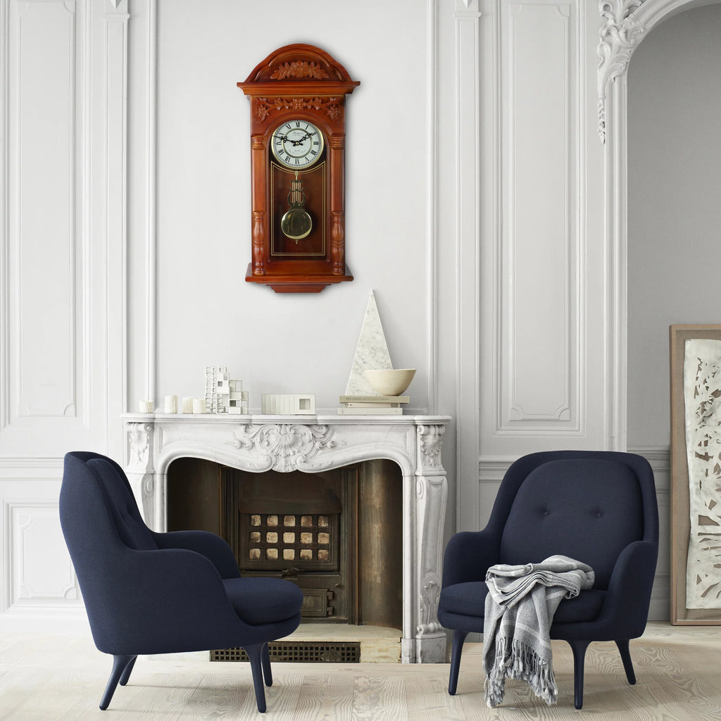 Antique Chiming Wall Clock with Roman Numerals, 27.5" G3579
