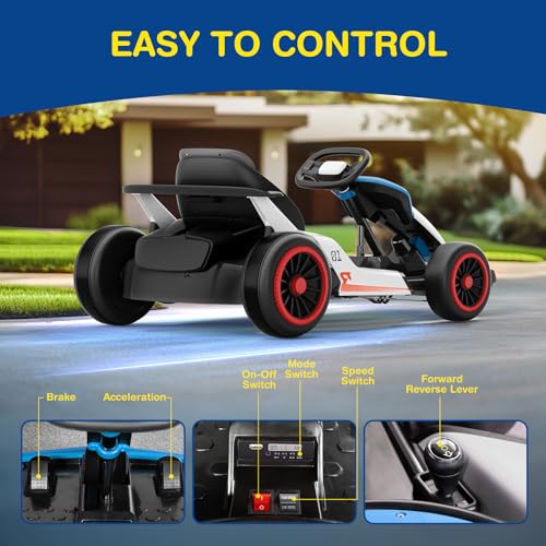 24V Electric Go Kart for Big Kids with 5-Point Safety Belt I93490