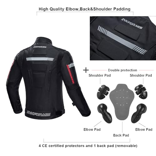 Motorcycle Jacket Waterproof Windproof Armoured for Men F734
