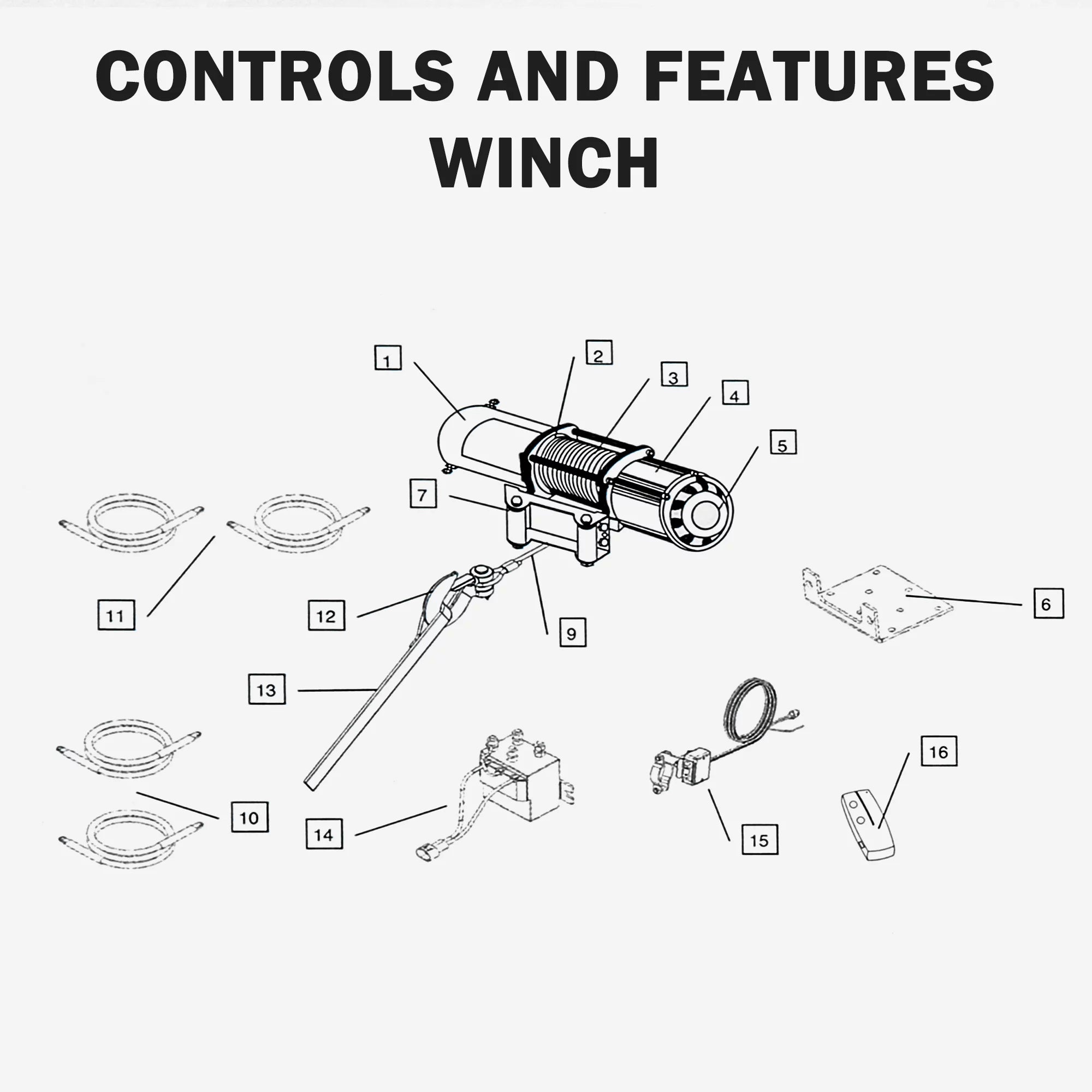 Electric Winch 4500 LBS with 15m Synthetic Rope, 12V DC for Truck ATV SUV Towing M48610