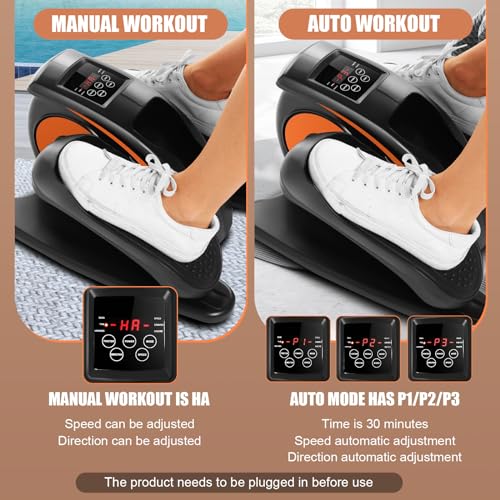 Under Desk Elliptical Machine - Quiet Pedal Exerciser for Seniors, Office & Home, Low-Impact Seated Leg Workout Equipment U896385