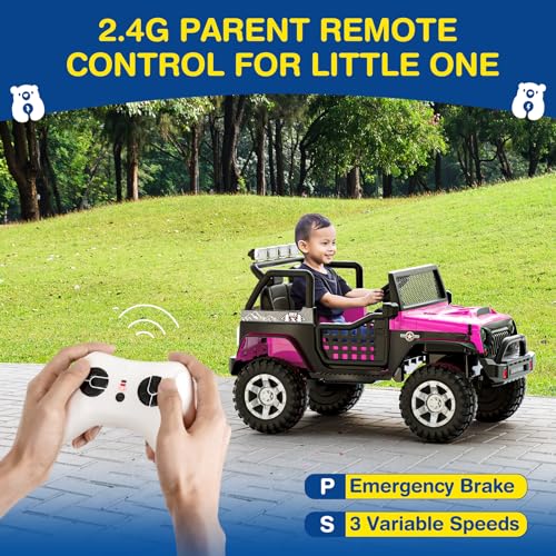 12V Kids Electric Ride On Car with Remote Control, Bluetooth Speaker, LED Lights Z308