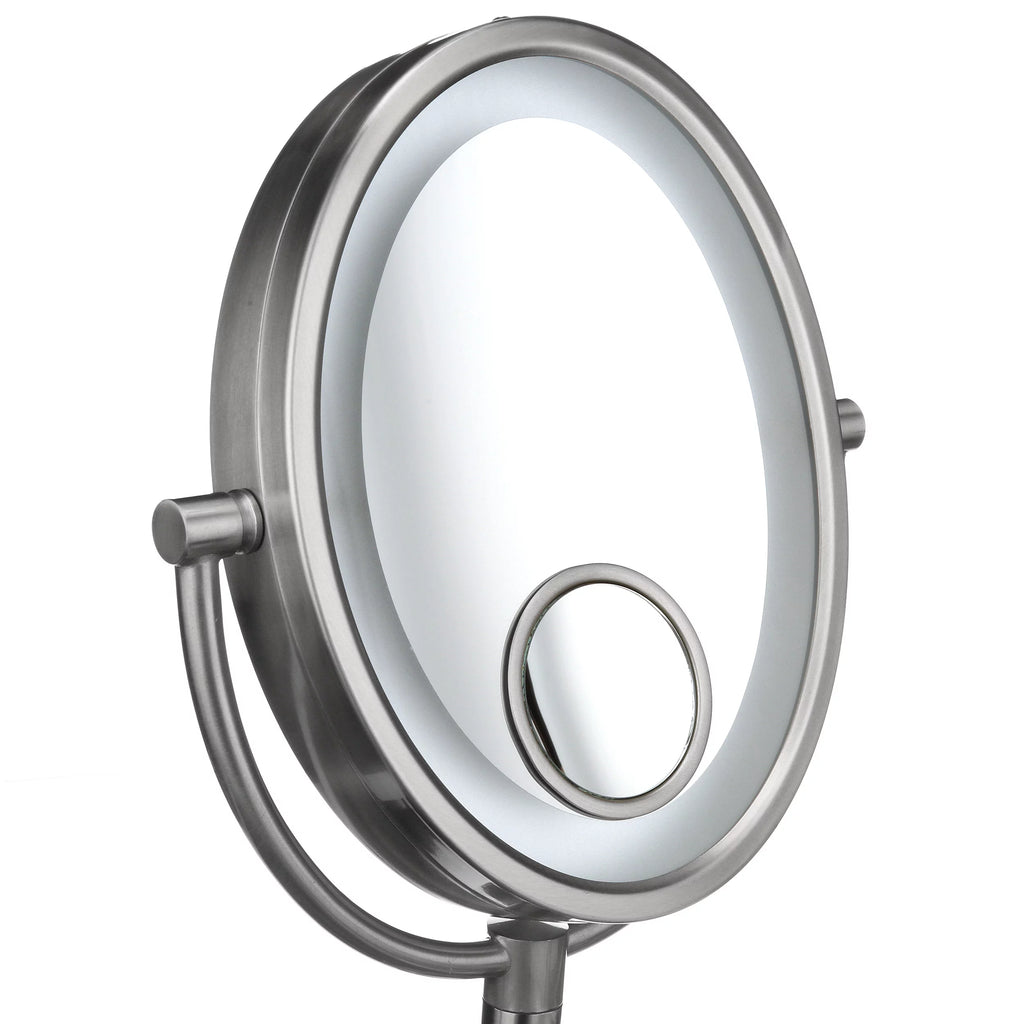Oval Wall-Mounted Lighted Makeup Mirror with 10X-1X and 15X Spot Magnification H2780