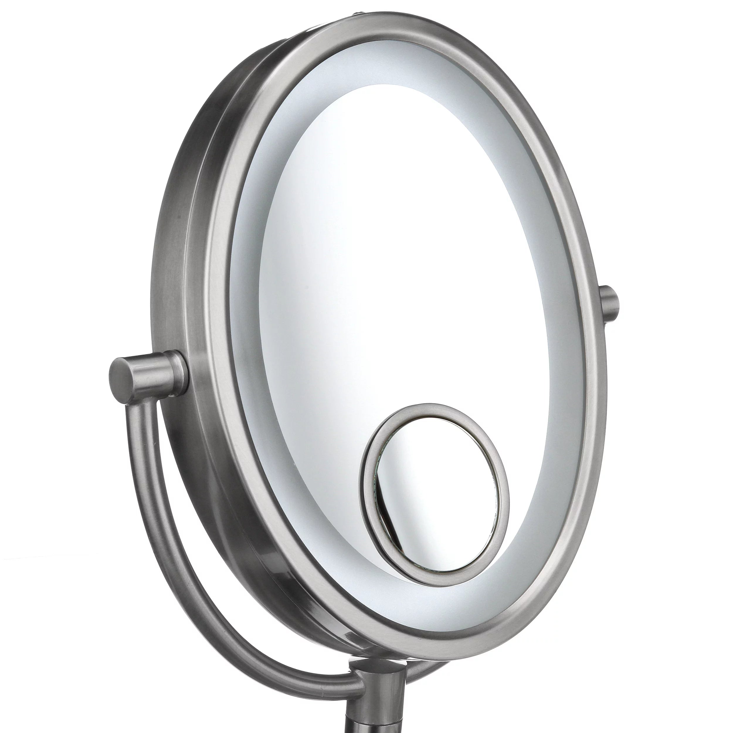 Oval Wall-Mounted Lighted Makeup Mirror with 10X-1X and 15X Spot Magnification H2780