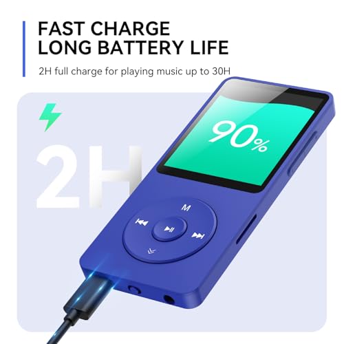 MP3 Player with Bluetooth 5.3, 1.8 Inch Screen, FM Radio, Voice Recorder O744186