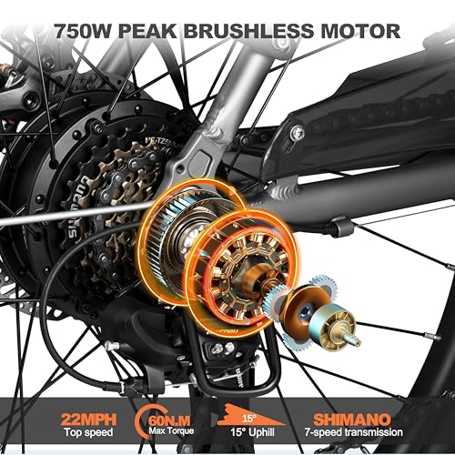 Electric Bike for Adults, 1000W Brushless Motor, Removable Battery, 7-Speed Commuter P8523