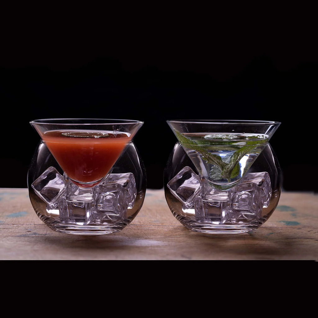Stemless Martini Glasses with Chiller, Set of 4 A365060