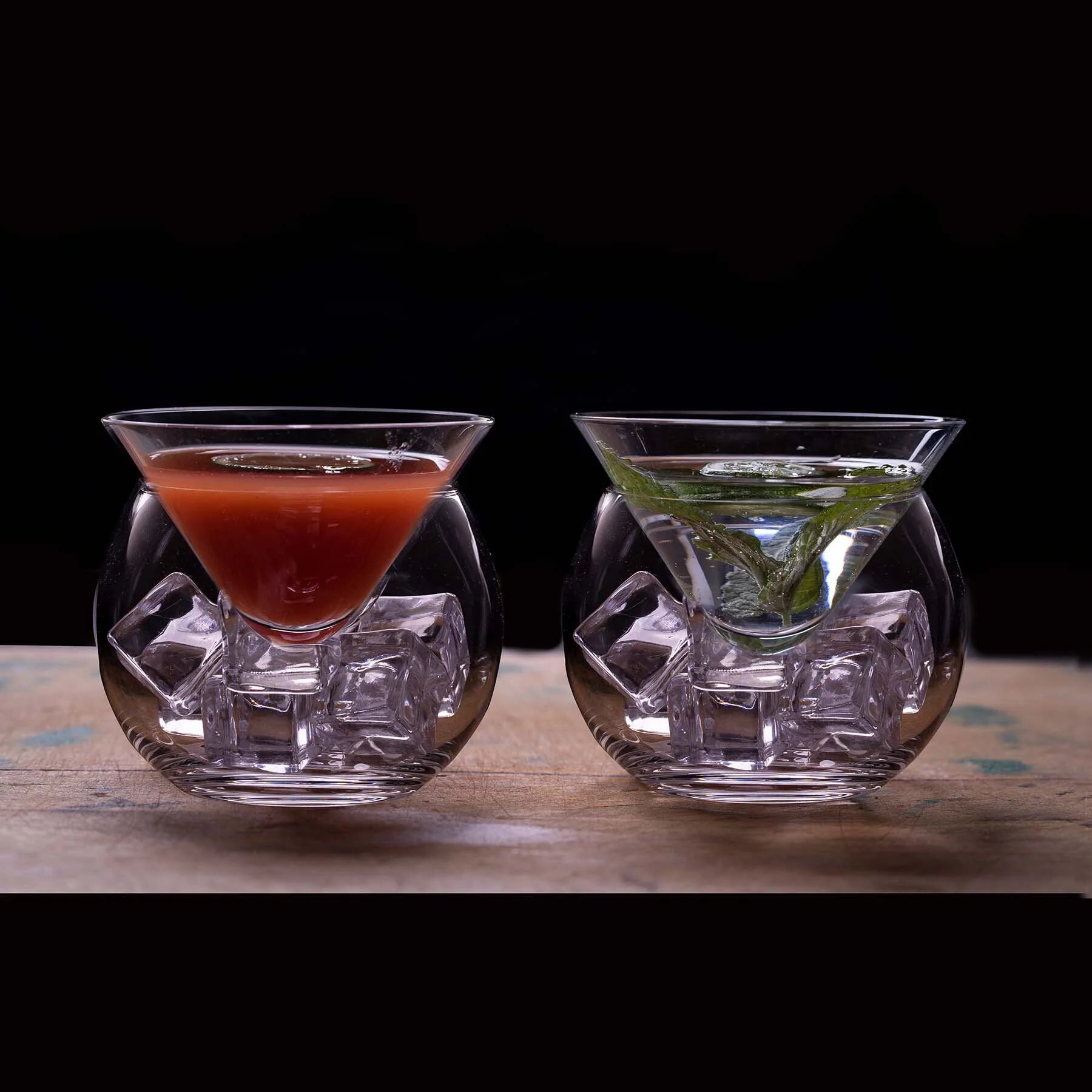 Stemless Martini Glasses with Chiller, Set of 4 A365060