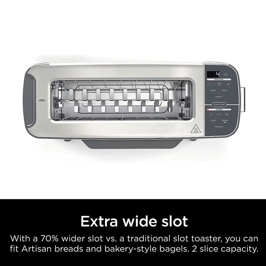 2-in-1 Flip Toaster Oven, Compact 2-Slice, Stainless Steel Y5883