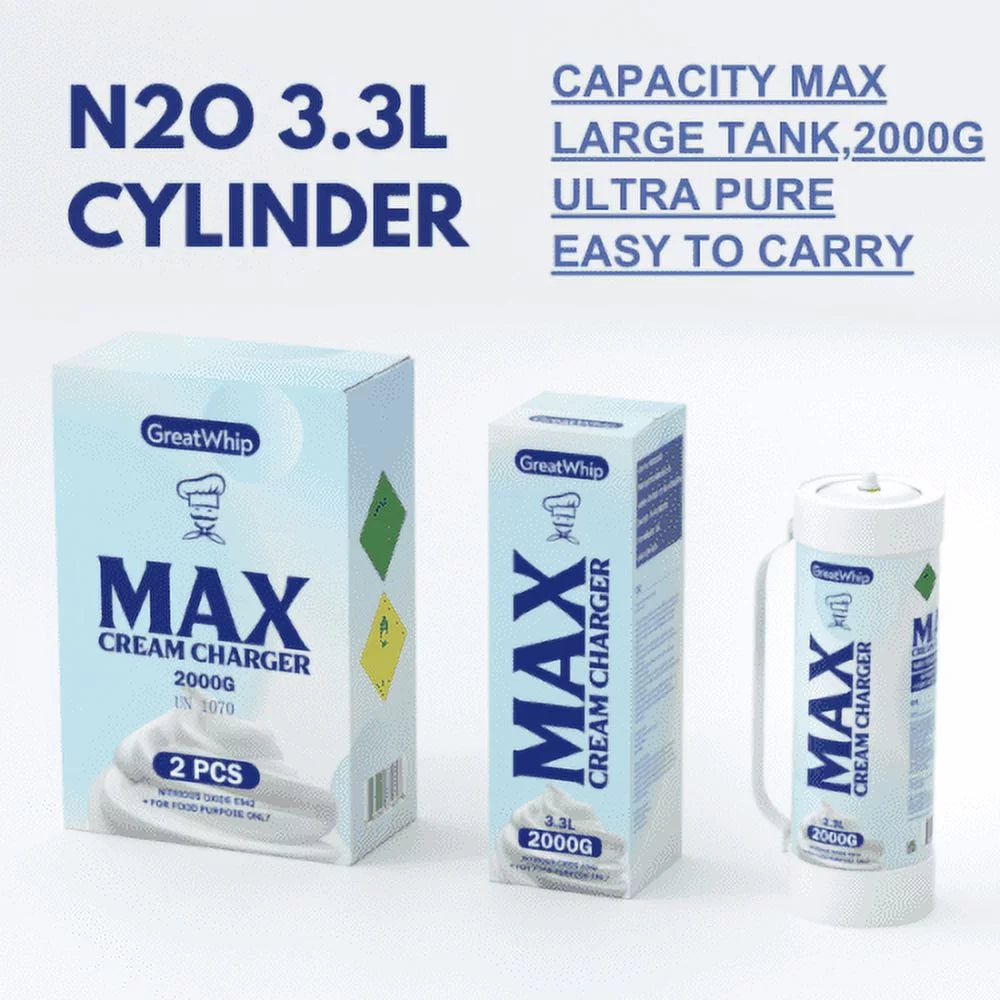 N2O Whipped Cream Chargers 3.3L Tank with 2 Cylinders Y579