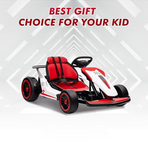 Electric Drift Kart for Kids with Adjustable Seat, LED Lights, 8.1 MPH W755255
