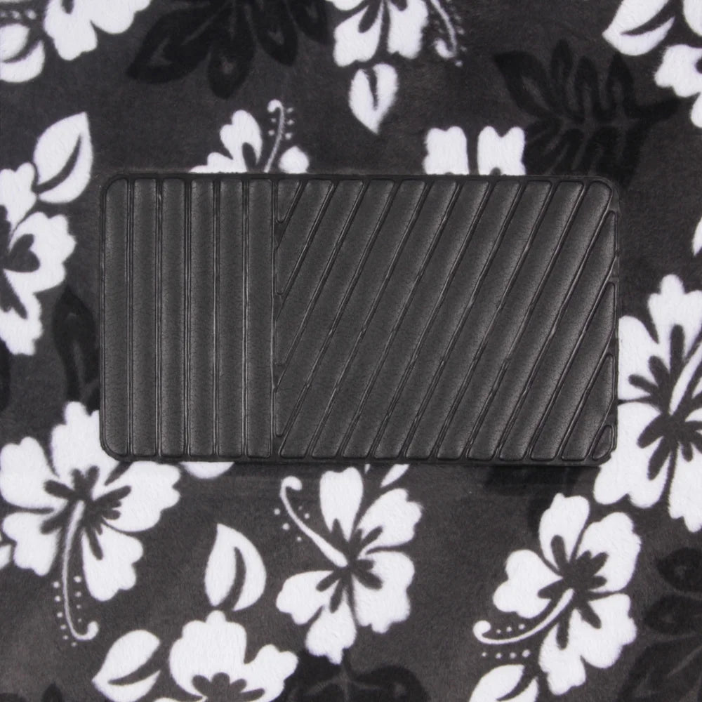 Hawaiian Hibiscus Carpet Floor Mats for Car Truck SUV - 4 Piece Set, Black & White I973141