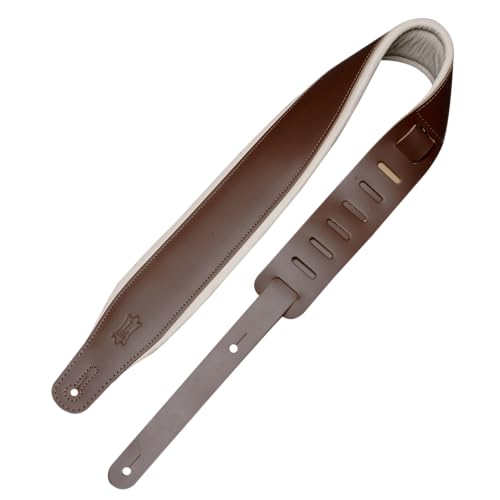 3" Wide Leather Guitar Strap with Foam Padding, Black O895