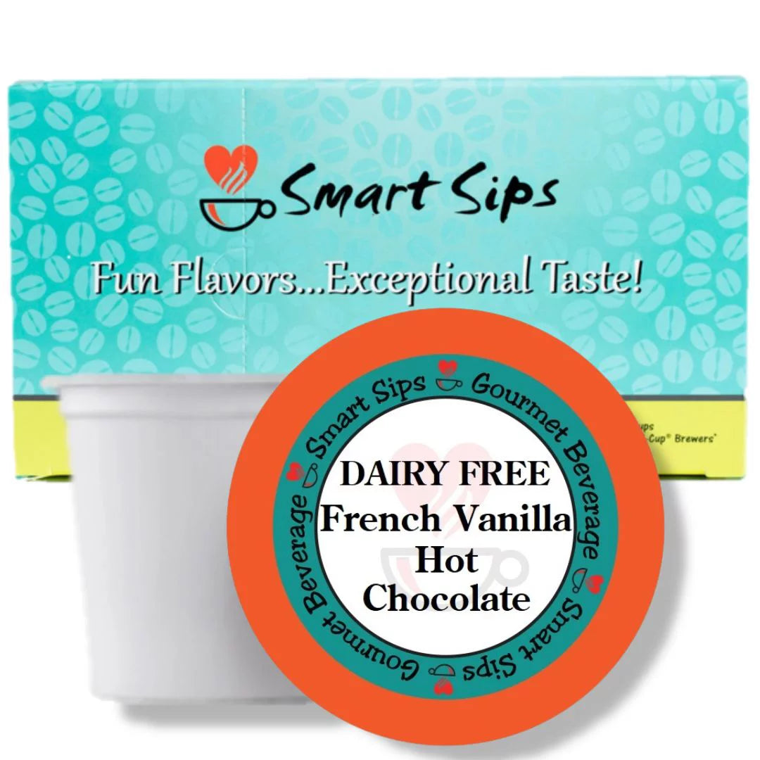 French Vanilla Hot Chocolate, Lactose-Free Hot Cocoa Pods for Keurig Brewers V3369