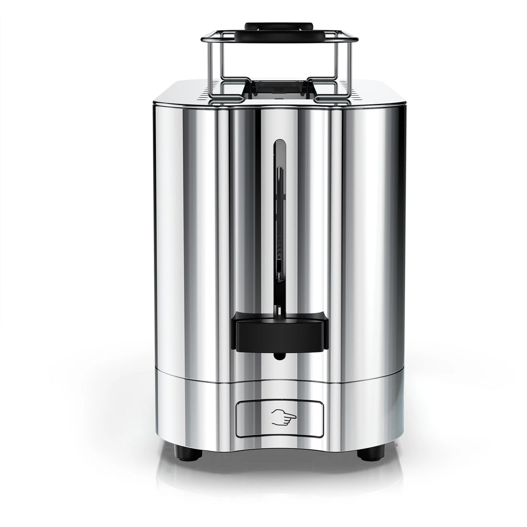 2-Slice Glass Accent Long Toaster, Black & Silver B6610