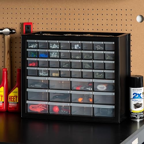 Screw Tool Organizer Small Parts Cabinet Chest, 44-Drawer Hardware Storage, Black S931