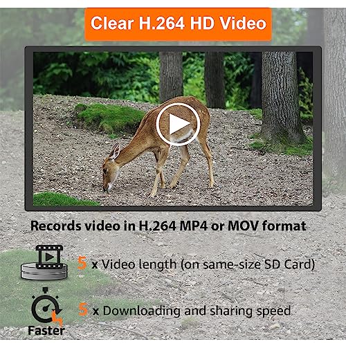 Trail Camera, 64MP 1296p, No Glow Night Vision, 100ft Range, Motion Activated Waterproof Y85186