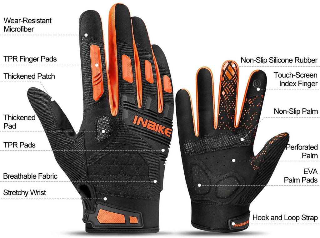 MTB Mountain Bike Gloves Touchscreen with Padded Knuckle Protection P8223