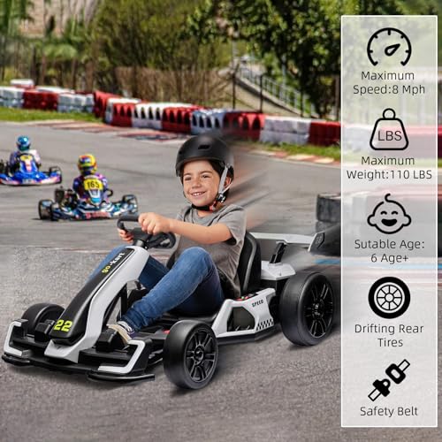 Kids Electric Drift Go Kart with Adjustable Seat F954214