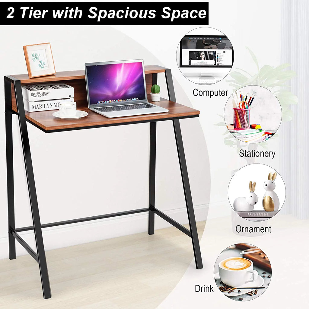 Compact Home Office Desk with Sturdy Frame for Small Spaces F519655