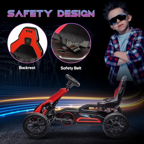 12V Electric Go Kart for Kids, Ride-On Toy with Adjustable Speed W1614