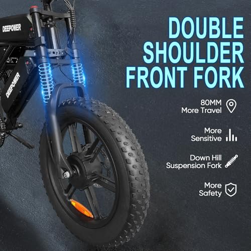 Electric Bike for Adult, 1500W Brushless Motor, 30 MPH Fat Tire, 20" Dual Suspension K344