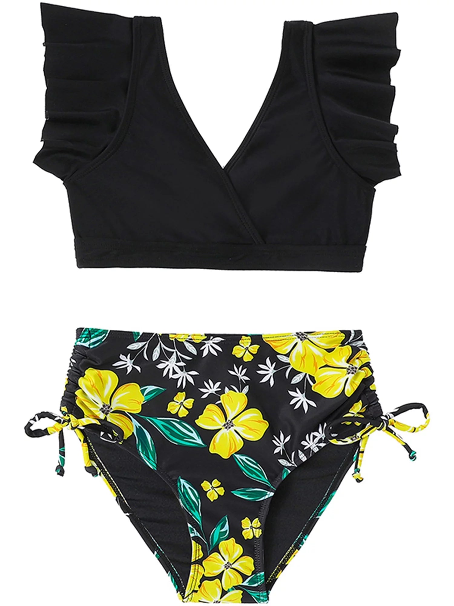 Mommy and Me Swimsuits 2 Piece Bikini Set Print Sleeve Tops with Briefs B695
