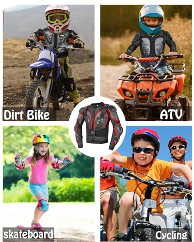 Kids Motorcycle Jacket with Chest Back Elbow Protection D890317