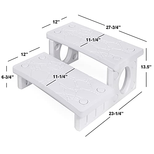 2-Step Spa Hot Tub Pool RV Deck Steps, Lightweight Sided Step K61240