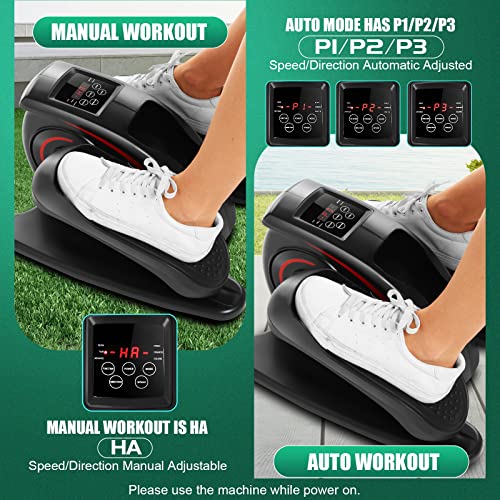 Under Desk Elliptical, Electric Leg Exerciser for Seniors, Portable Seated Foot Pedal with Remote X102