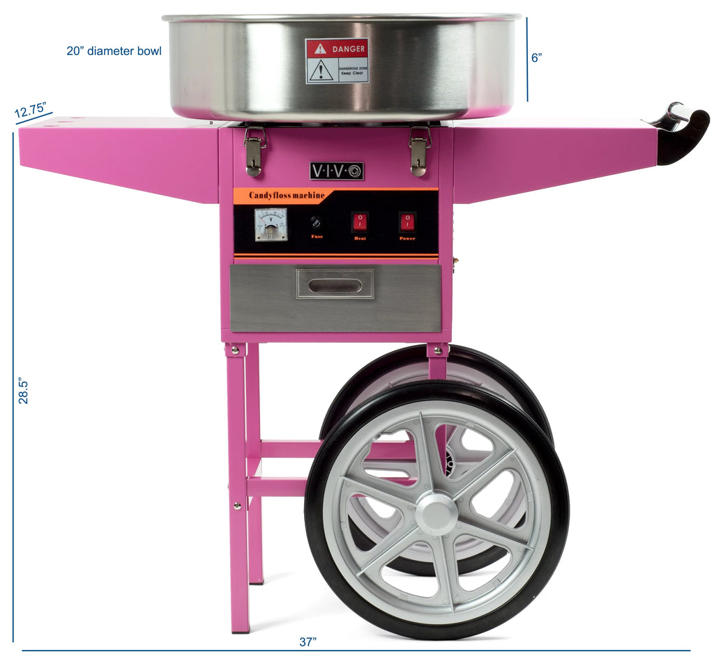 Cotton Candy Machine with Pink Cart Stand L6976
