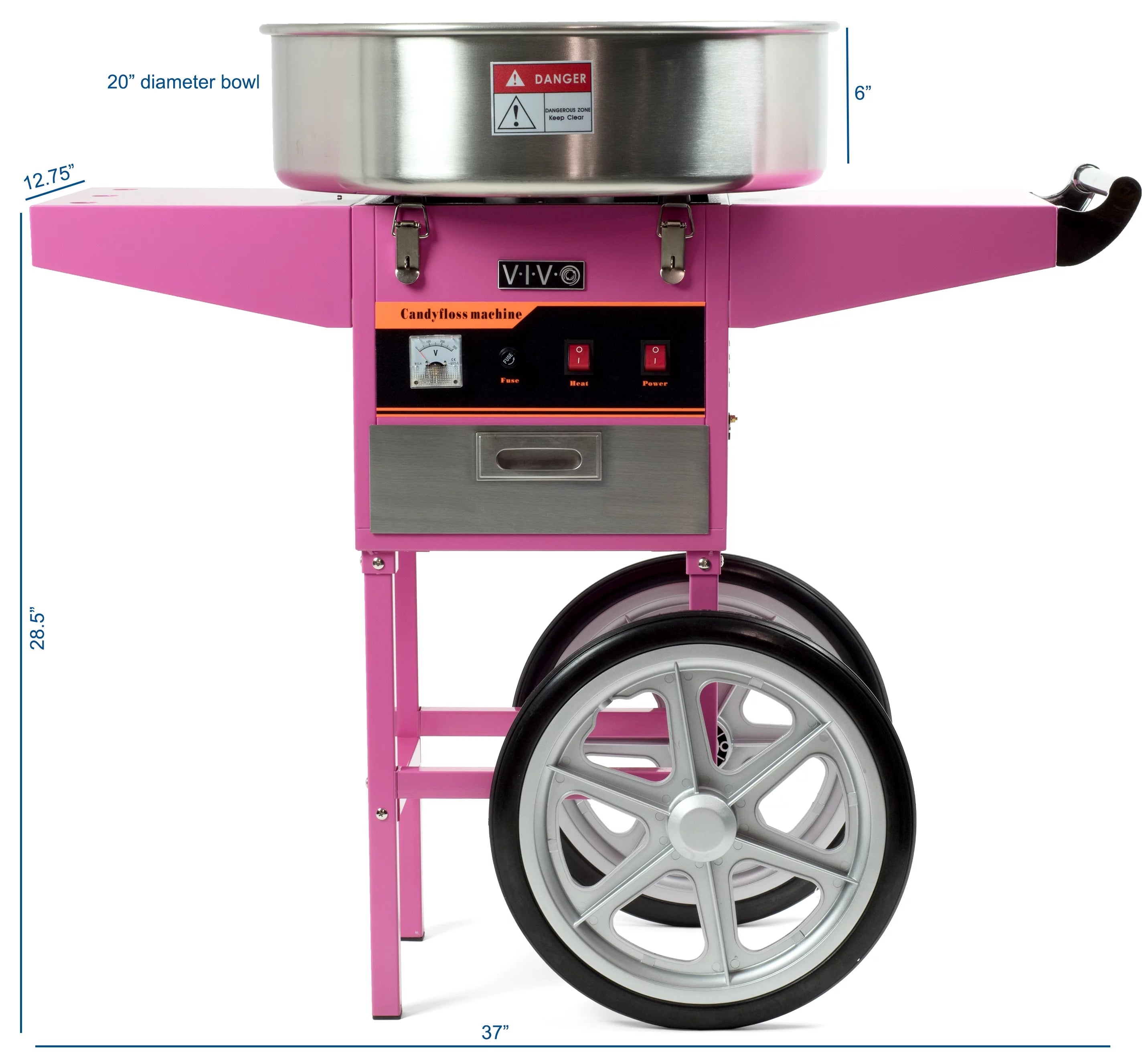 Cotton Candy Machine with Pink Cart Stand L6976
