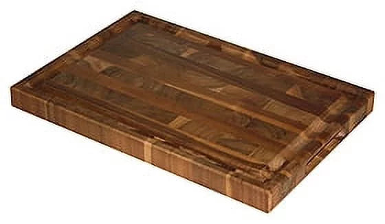 Mountain Woods Brown Extra Large Organic End-Grain Hardwood Acacia Cutting Board w/ Juice groove - 16"