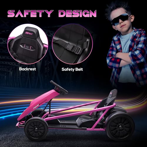 Electric Go Kart Drifting Ride On Toy for Kids 8-12, White C609