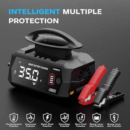 12V 24V 16-Amp Smart Battery Charger for Car Truck Boat Marine D264