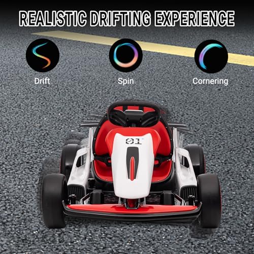 Kids Go Kart, 24V Electric Drift Car, 2-Speed Ride On Toy for Boys Girls 6+ V958