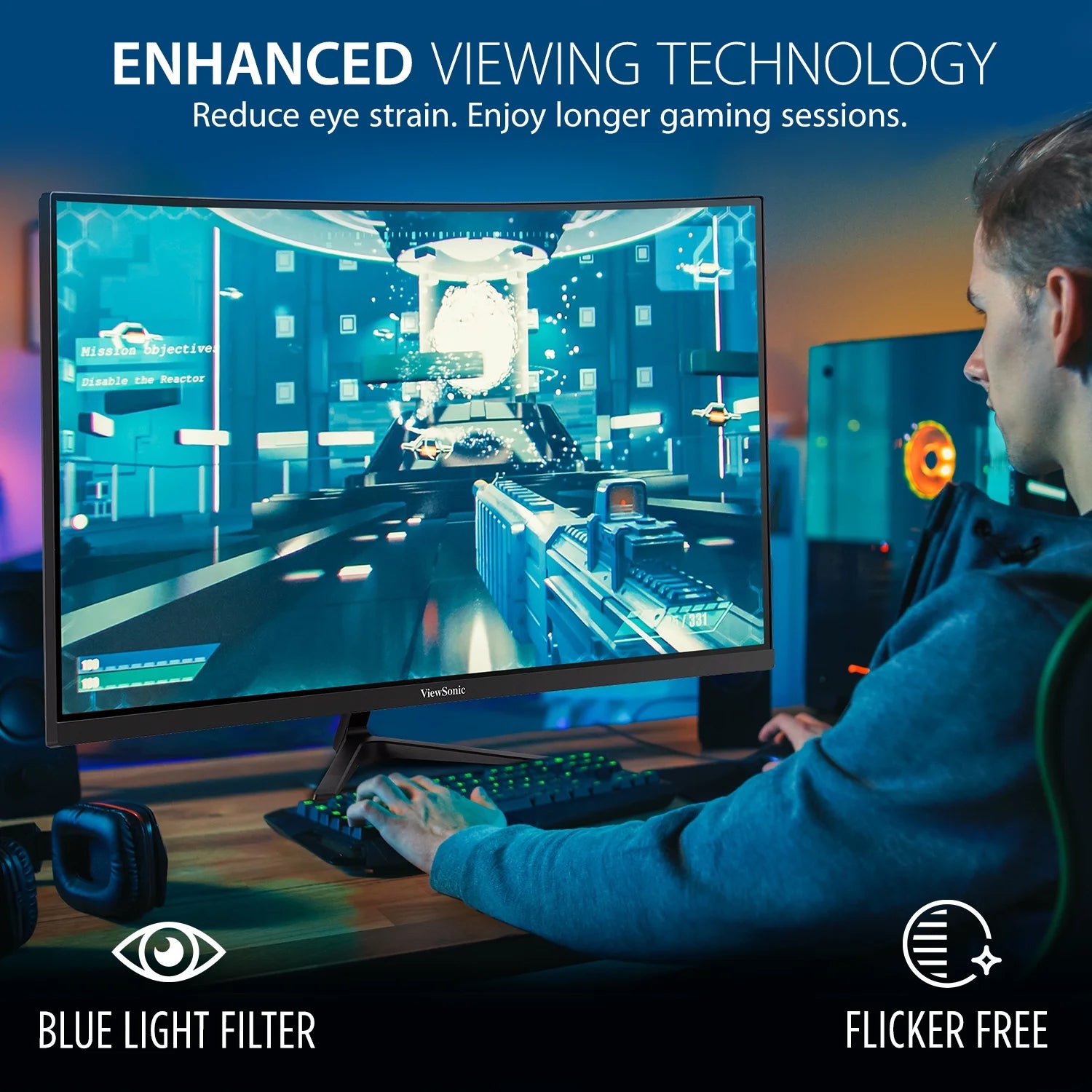 32 Inch Curved 1080p 165Hz Gaming Monitor with FreeSync and Eye Care Q4954