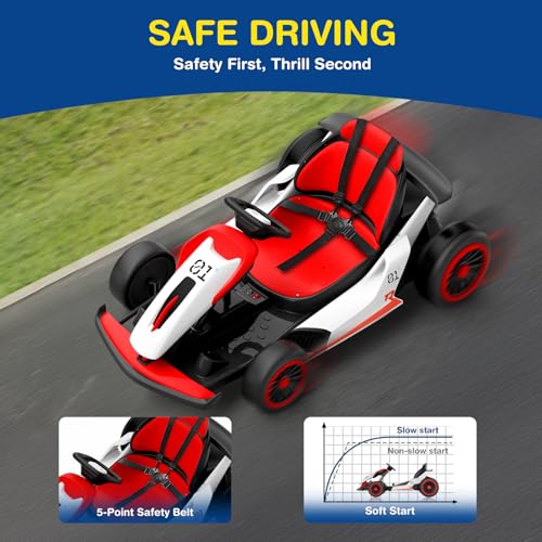 24V Electric Go Kart for Big Kids with 5-Point Safety Belt B6513