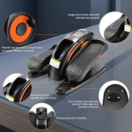 Under Desk Elliptical Machine - Quiet Pedal Exerciser for Seniors, Office & Home, Low-Impact Seated Leg Workout Equipment U896385