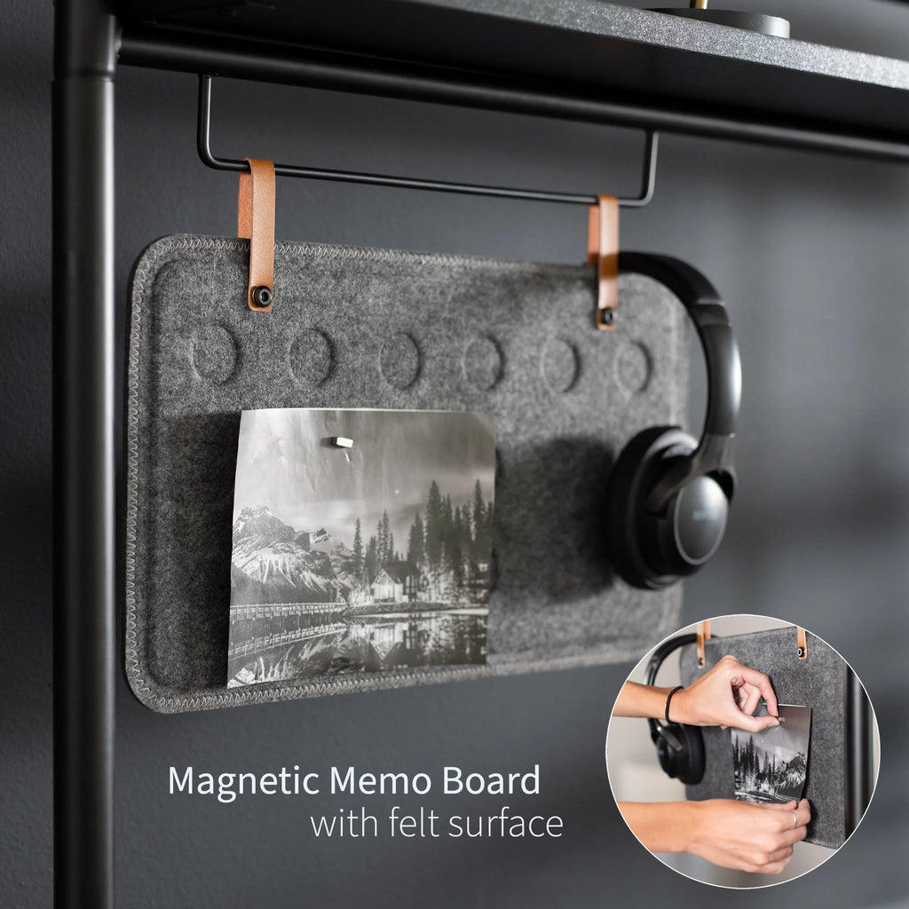 Clamp-on Desktop Shelving System with Magnetic Memo Board B139848
