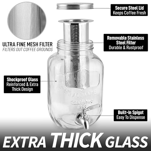 1 Gallon Cold Brew Coffee Maker with Stainless Steel Infuser I1511