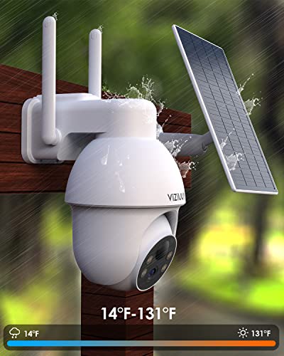 Wireless Outdoor Security Camera, 360° Pan Tilt, Color Night Vision J583888